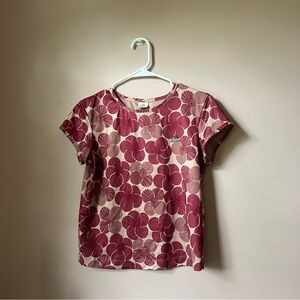 Adidas Pink and Maroon Shortsleeve Athletic Top